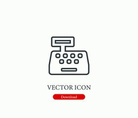 Scale vector icon. Editable stroke. Symbol in Line Art Style for Design, Presentation, Website or Apps Elements, Logo. Pixel vector graphics - Vector