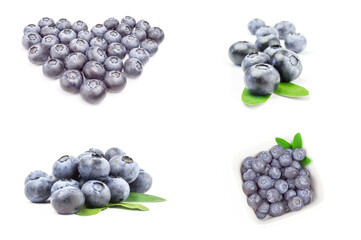 Set of greatbilberry isolated on a white background with clipping path