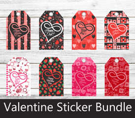 Happy Valentine Day Sticker Bundle Design 