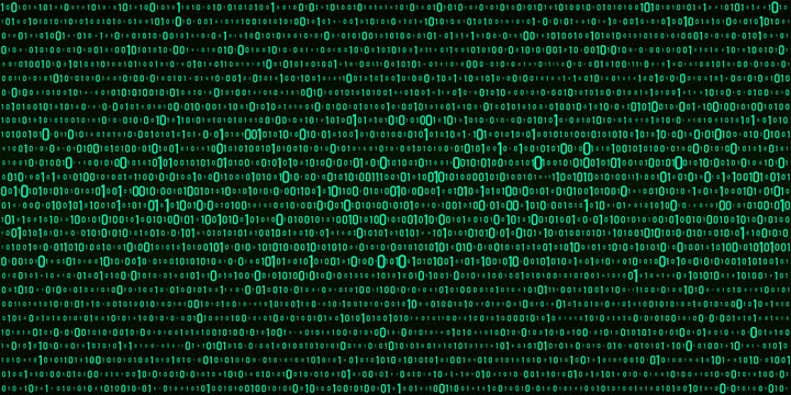 Vector digital green background of streaming binary code. Matrix background with numbers 1.0. Coding or hacking concept. Vector illustration.