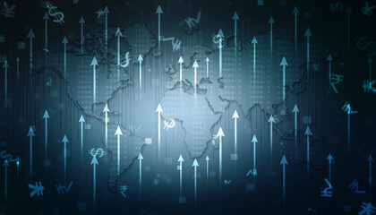 2d rendering Stock market online business concept. business Graph 