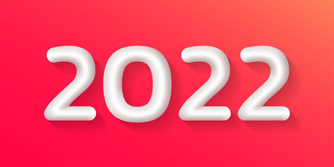 2022 3d numbers. Happy New Year background, banner. Christmas, greeting, invitation card template. Calendar cover design element. Vector illustration.