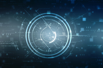 2d illustration Abstract futuristic electronic circuit technology background