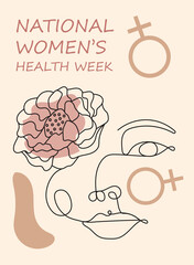 National Women Health Week concept vector for web, app. Event on Mother s Day to encourage women health in May.