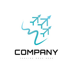 Obraz premium Three Airplanes Logo Design. Traveling Logo Design Template. Plane Logo or Symbol