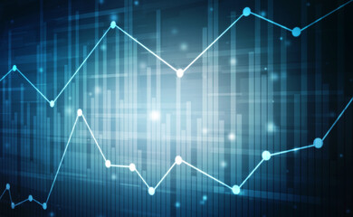 2d rendering Stock market online business concept. business Graph 