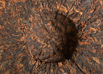 Chinese puer fermented and pressed tea. Healthy nutrition and antioxidant drinks. Tea ceremony
