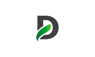Letter D Alphabet Natural Green Icons – D Leaf Logo
