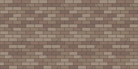 Flat Brown Brick Wall Seamless Texture Decorative Background Vector Illustration