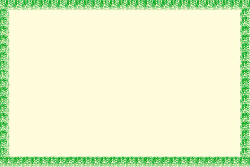 Yellow background with a green stripe around the perimeter