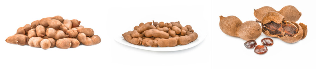 Set of Tamarind isolated on white