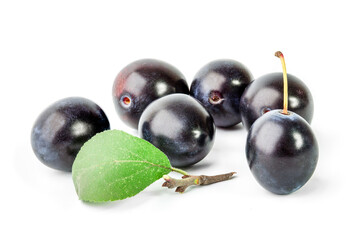 Fresh plums isolated on white