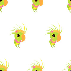 Colorful exotic parrot seamless pattern.
