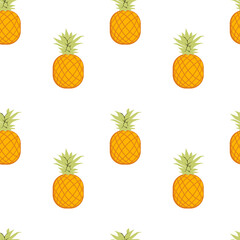 Pineapple fruit seamless pattern.