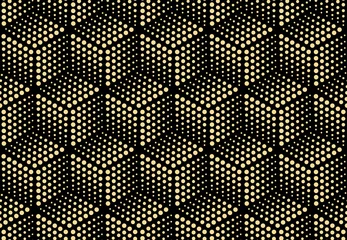Stof per meter Abstracte geometrische patroon. Een naadloze vectorachtergrond. Goud en zwart ornament. Grafisch modern patroon. Eenvoudig rooster grafisch ontwerp © ELENA