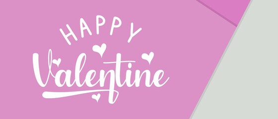 Background paper flat pastel with Happy valentine's day
