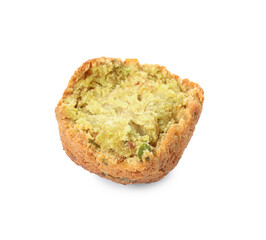 Half of delicious falafel ball isolated on white