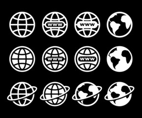 Earth globe icon set vector illustration