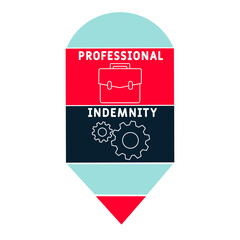 PI - Professional Indemnity acronym. business concept background.  vector illustration concept with keywords and icons. lettering illustration with icons for web banner, flyer, landing