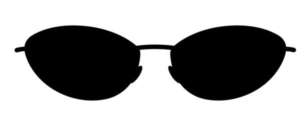  Black vector oval glasses - obrazy, fototapety, plakaty