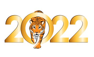 Tiger. Symbol of year 2022. Vector illustration.