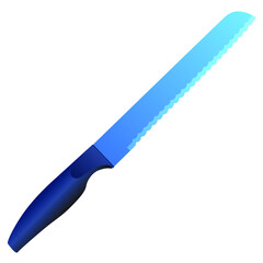 realistic kitchen bread knife isolated on white, Vector illustration, chef knife, Cutlery icon set, bread Knife
