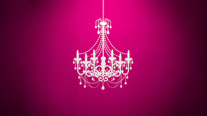 pink white chandelier decoration wall