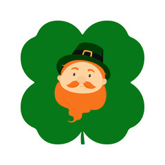 Leprechaun avatar. St. Patrick's Day symbol. Vector illustration.