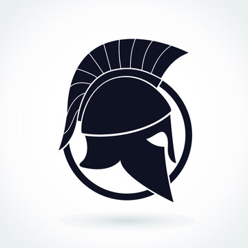 corinthian greek spartan helmet silhouette symbol