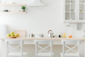Fototapeta na wymiar Healthy food, breakfast and modern home interior