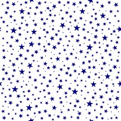 Seamless background with stars pattern dark blue and white, small stars vector illustration
