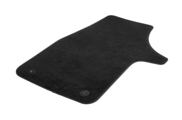 Black floor car carpet isolated on white