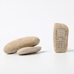 Old mobile phone on a light background