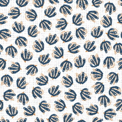 Vector white overlapping coral pen sketch polka dot repeat pattern with canvas background 07. Perfect for fabric, scrapbooking and wallpaper projects.