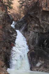 cold winter ice waterfall