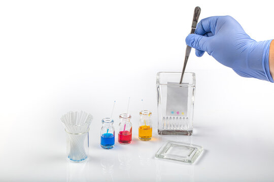 Thin layer chromatography equipments include jar, silica gel, capillary and compounds. TLC method used in purity analysis of compounds in chemistry laboratory.