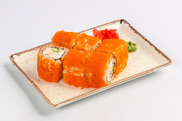 Japanese Sushi roll with crab surimi
