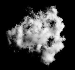 white clouds isolated on black background