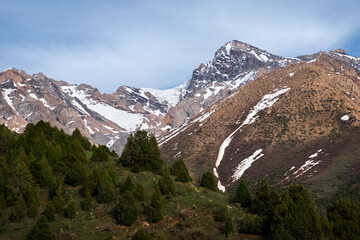 Sayram-Ugam National Park. Tourism, travel in Kazakhstan concept. Western Tian Shan Mountains.