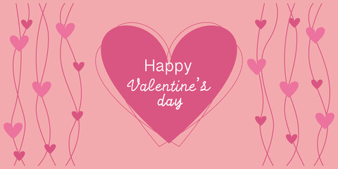 Heart decoration Valentine's day illustration. Decorative Valentine concept background. Vector illustration.