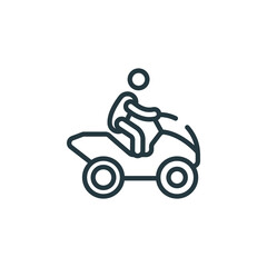 Obraz na płótnie Canvas motorcycle thin line icon. transport, road linear icons from activities concept isolated outline sign. Vector illustration symbol element for web design and apps..