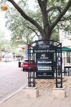 Sign In The City Of Winter Park Of Local Businesses SunTrust Bank Coldwell Banker Rollins Collage 