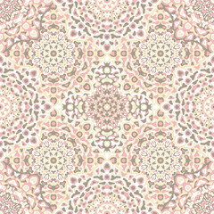 Delicate openwork geometric floral seamless pattern