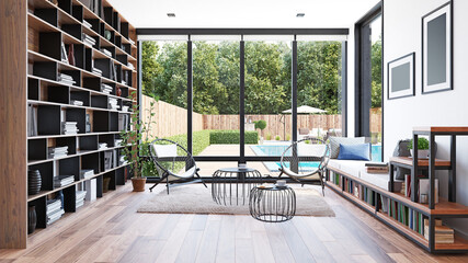 Fototapeta na wymiar modern luxury living interior.