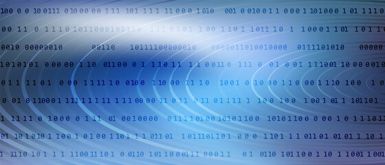 0 1 matrix digits big data tech vector background with fluid gra © SunwArt