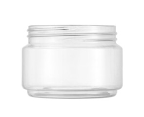 Plastic cream jar cosmetic packaging (with clipping path) isolated on white background