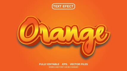 editable text effect orange color theme
