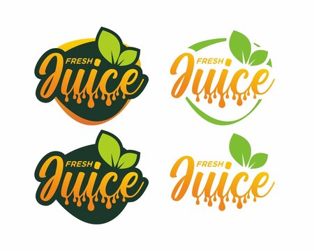 Fresh juice typography logo template