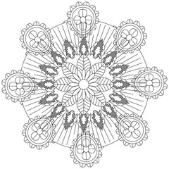 Leaf Flower Petal Coloring Mandala Art Simple Graphic Shape Vector Floral Oriental Outline Vintage Decorative Elements Pattern Illustration Islam Arabic Indian Turkish Mystic Religion Morals Lotus