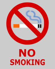 No smoking sign on a gray background. Smoking is a very unhealthy and bad habit